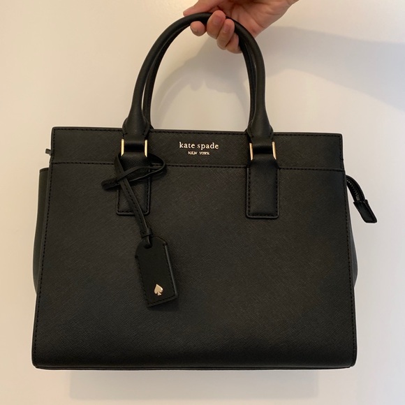 KATE SPADE CAMERON MEDIUM SATCHEL CROSSBODY BLACK - Picture 4 of 7